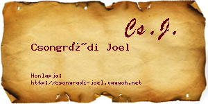 Csongrádi Joel névjegykártya